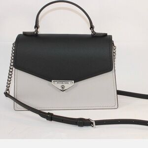 Michael Kors Black and Gray Grace Shoulder Bag